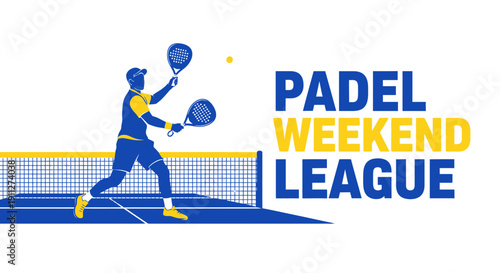 Dynamic Padel Player Illustration For Weekend Tournament League Promotion