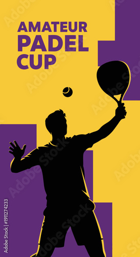 Dynamic Padel Player Silhouette Captures Amateur Sports Enthusiasm