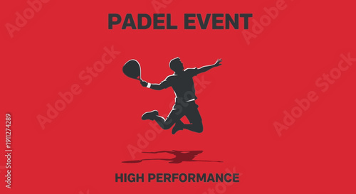 Dynamic Padel Player Silhouette Excelling at Sports Event
