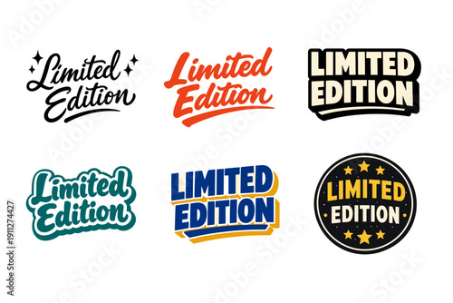 Collection of six unique limited edition typography designs