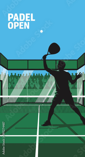 Dynamic Padel Tennis Open Tournament Graphic Illustration