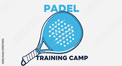 Dynamic Padel Tennis Racket And Training Camp Announcement Design