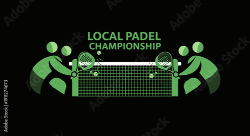 Dynamic Padel Tournament Competition Graphic With Abstract Players