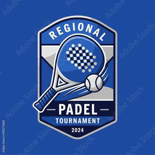 Dynamic Padel Tournament Emblem Design For Sporting Events