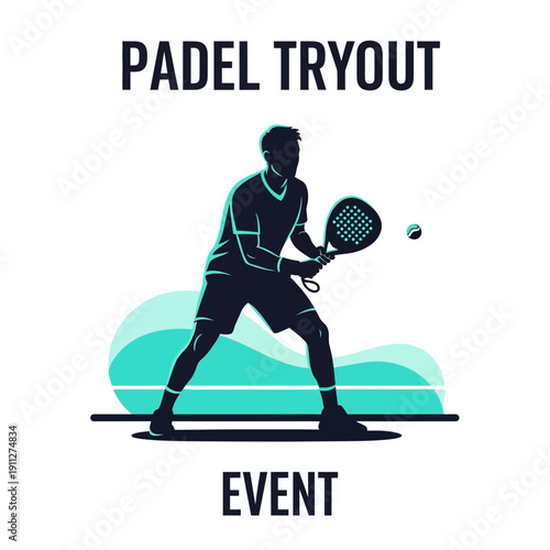 Dynamic Padel Tryout Event Silhouette Athlete Active Sport