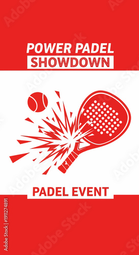 Dynamic Power Paddle Showdown Advertisement: Exciting Sports Event Featuring Paddleball Competition
