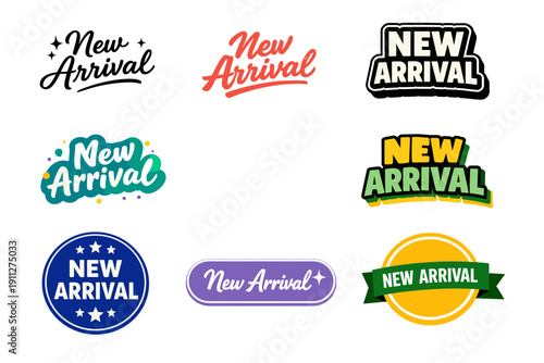 New arrival label designs collection in various styles and colors