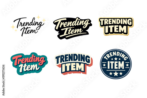 Trendy typography collection featuring retro and modern font styles