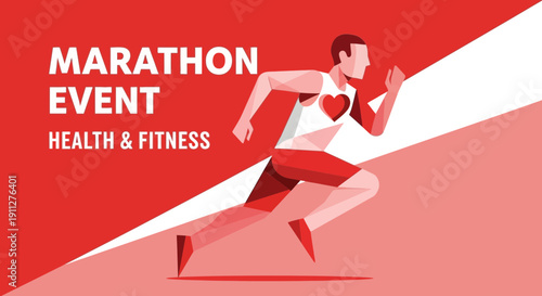 Dynamic Runner Marathon Event Celebrating Health And Fitness