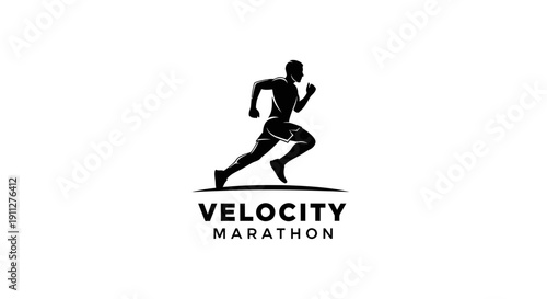 Dynamic Runner Silhouette Logo for Velocity Marathon Events