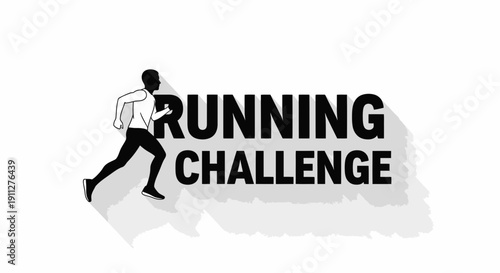 Dynamic Running Challenge Graphic With Silhouette Runner