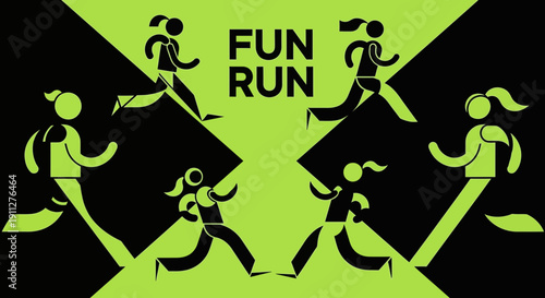 Dynamic Running Figures In Fun Run Graphic Design