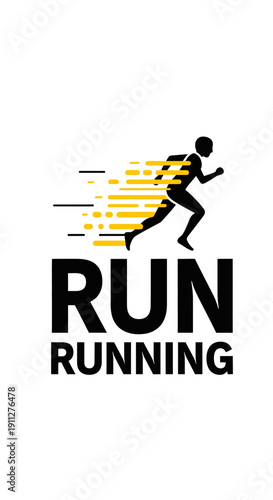 Dynamic Running Silhouette Motion Blur Graphic Design Elements
