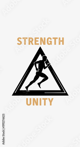 Dynamic Silhouette Runner In Triangle Strength Unity Concept