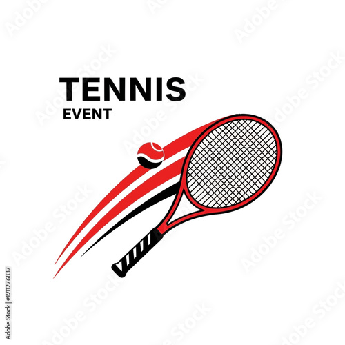 Dynamic Tennis Event Logo Design Sport Graphics