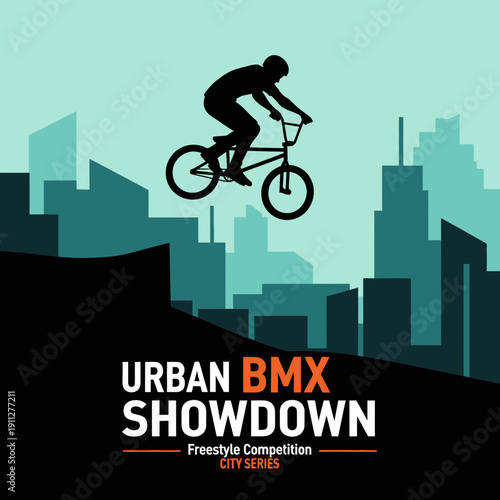 Dynamic Urban BMX Showdown Freestyle Competition Silhouette City Series