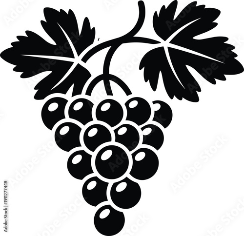 Elegant Black Floral Vine Silhouette Decorative Border with S-Curve Swirl Flowers and Leaves Vector Illustration for Wedding Invitations Greeting Cards and Minimalist Graphic Design