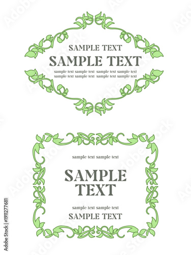 アンティーク風な植物の装飾用フレーム