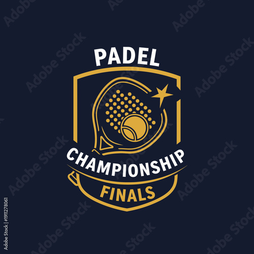 Elegant Padel Championship Finals Emblem Illustrating Sportsmanship And Competitive Spirit