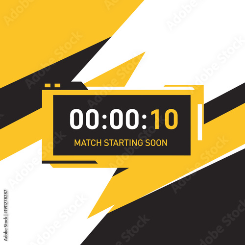 Energetic Countdown Timer With Sport Match Announcement Graphic
