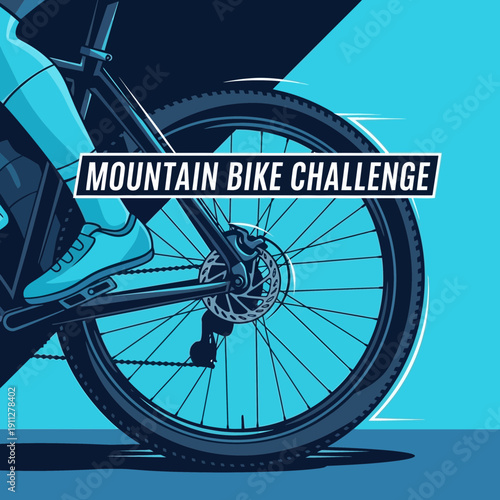 Energetic Mountain Bike Challenge Depicting Dynamic Cycling Adventure for Adventure Seekers