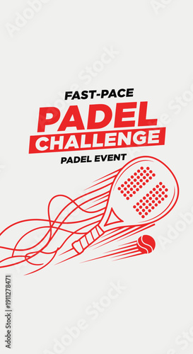 Energetic Padel Challenge Event With Dynamic Racquet And Ball Motion Graphics