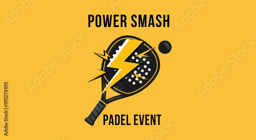Energetic Padel Event Featuring A Lightning Bolt Emblem For Power Smash