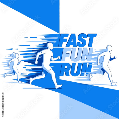 Energetic Runners Displaying Speed Motion Graphics Fun Race