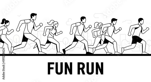 Energetic People Participating In A Fun Run Event