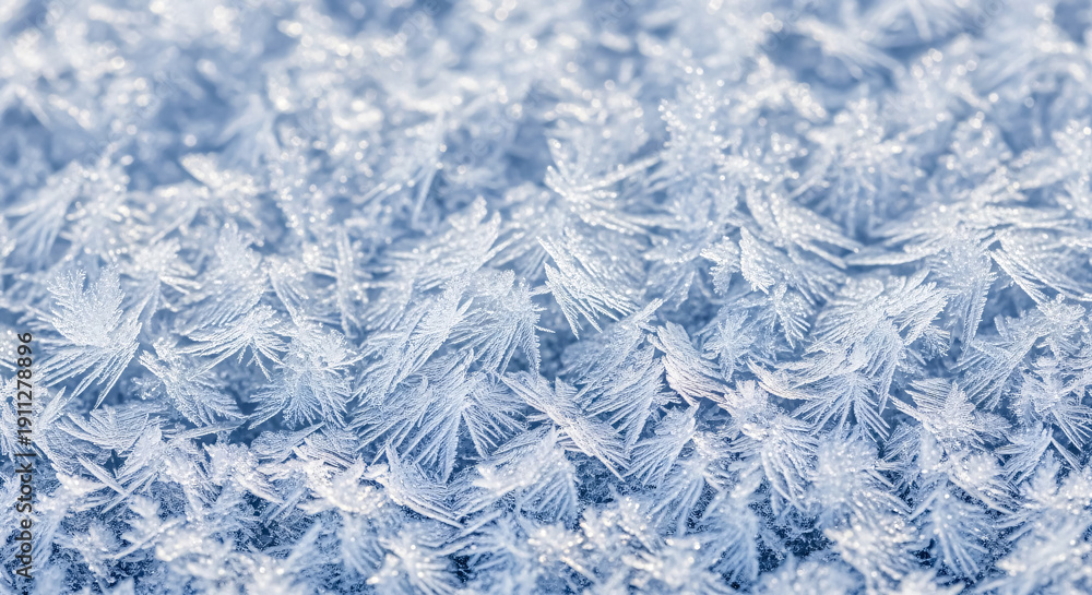 Fototapeta premium Frozen ice crystal texture winter background macro
