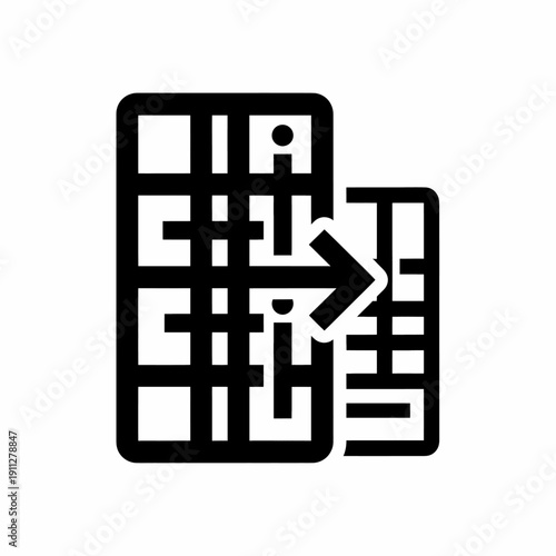 Data Transfer or File Migration Black Glyph Vector Icon