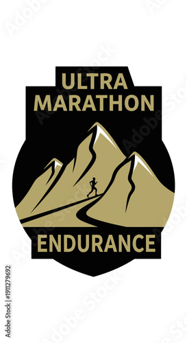 Epic Ultra Marathon Mountain Running Logo Design