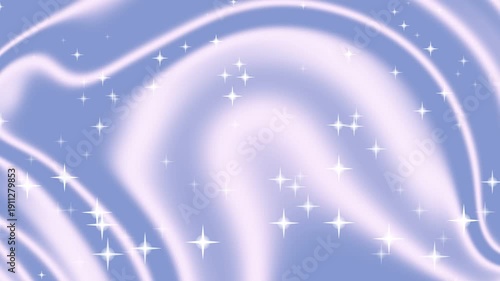 Dreamy blue background with sparkling stars and soft waves