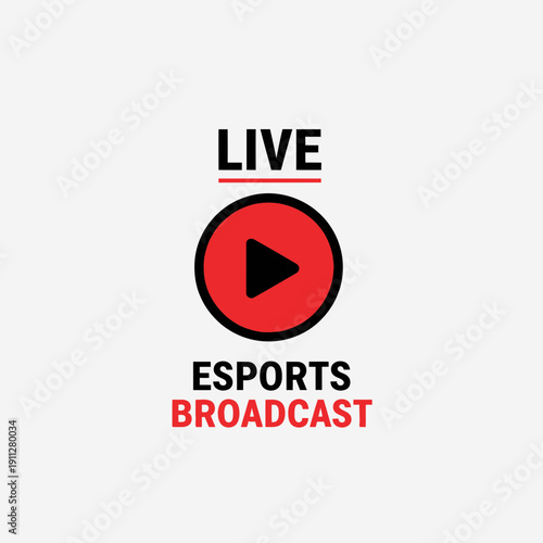 Esports Live Stream Button Icon For Digital Broadcasting Media