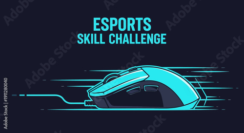 Esports Skill Challenge With A Futuristic Gaming Mouse And Motion Trails