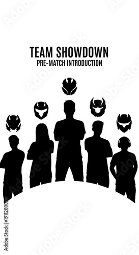 Esports Team Silhouette Lineup For Competitive Gaming Showdown