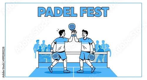 Excited Tennis Players Celebrate Victory at Padel Fest Tournament