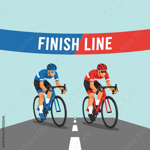 Exciting Bicycle Race Culminates At The Finish Line Competition