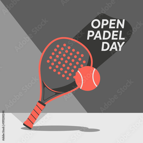 Exciting Open Padel Day Invitation Sporty Graphic Design