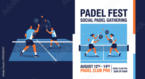 Exciting Padel Festival Announcement Showcasing Dynamic Social Gathering And Competition Vibe