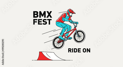 Exciting Bmx Fest Featuring Rider Performing A Jump On Bicycle