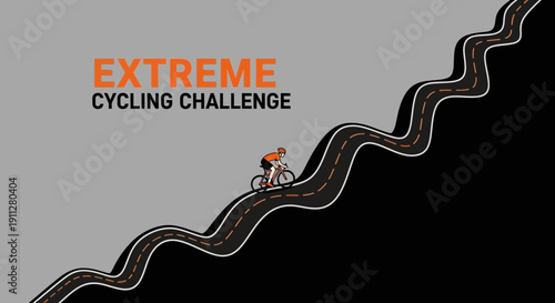 Extreme Cycling Challenge On Winding Mountain Road