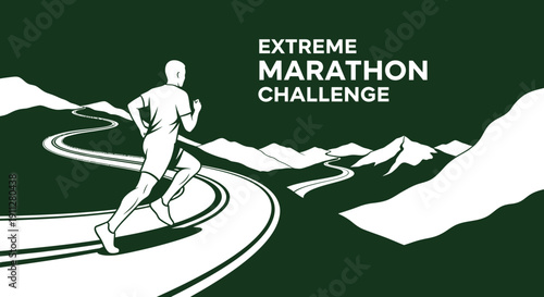 Extreme Marathon Runner On Winding Mountain Path