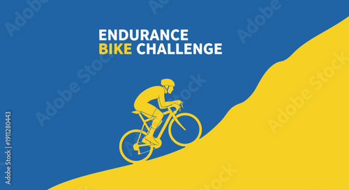 Extreme Endurance Bicycle Race Climbing Steep Yellow Hill