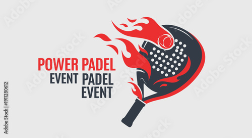 Fiery Padel Racquet Logo for Exciting Tournaments and Events