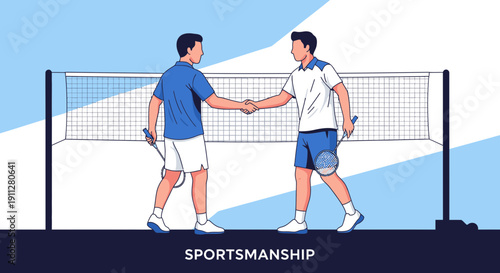 Friendly Badminton Match Concludes With Respectful Handshake