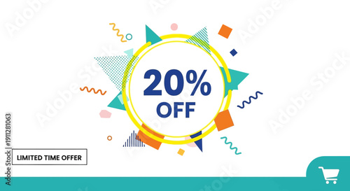 Vector illustration set of a happy birthday card template with balloons and speech bubble elements for a business sale banner or web sticker label