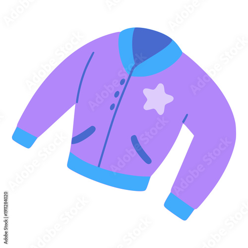 sports jacket athletes fashion flat color vector illustration template design