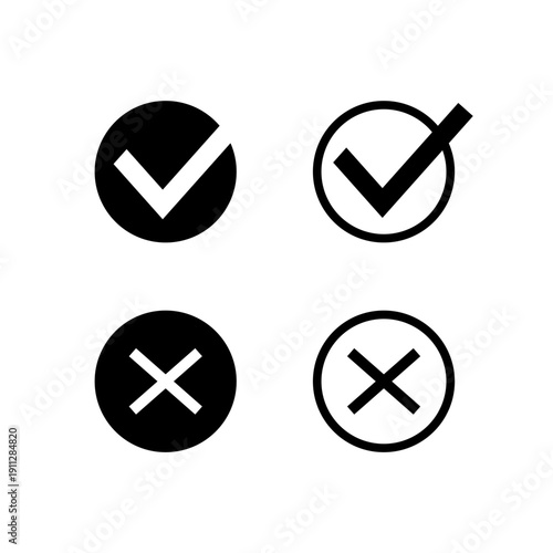 v and x icon, green and red symbol, yes, no, check mark, prohibition sign, icon, symbol, tick, right, check, v, vector, correct, x, cross, sign, ok, mark, wrong, checklist, checkmark, set