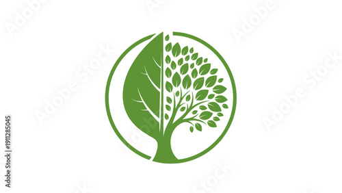 Green Tree Logo Design Element.